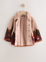 Neutral Scenic Print Borg Fleece Shacket (3mths-7yrs) - Image 7 of 9