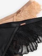 Lipsy Black/Nude Brazillian Briefs 2 Pack - Image 12 of 13