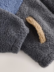 Charcoal/Blue/Tan Colorblock Borg Fleece Shacket (3mths-7yrs) - Image 7 of 10