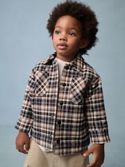 Mono Core Borg Lined Check Shacket (3mths-7yrs) - Image 1 of 11