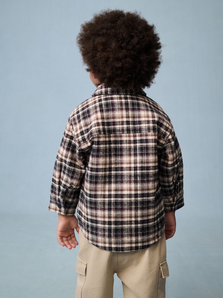 Mono Core Borg Lined Check Shacket (3mths-7yrs) - Image 2 of 11