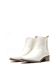 Novo White Destined Flat Ankle Chelsea Boots - Image 3 of 5