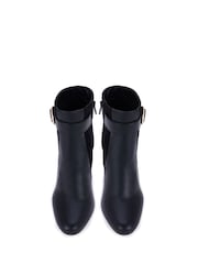 Novo Black Kimchi Block Heel Buckle Detail Smart Ankle Boots - Image 4 of 4