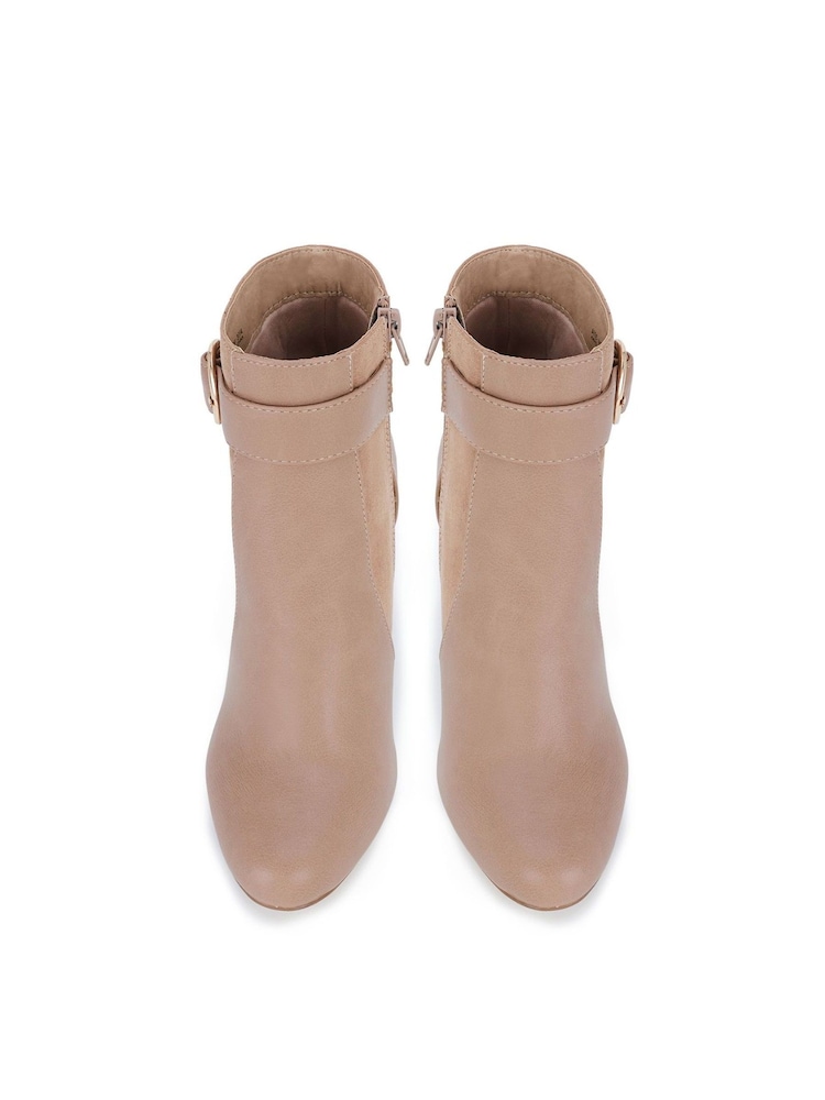 Novo Natural Kimchi Block Heel Buckle Detail Smart Ankle Boots - Image 3 of 3