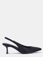 Novo Ionna Luxe Diamante Mid čevlji z visoko peto Point Toe Slingback Courts - Slika 2 iz 4