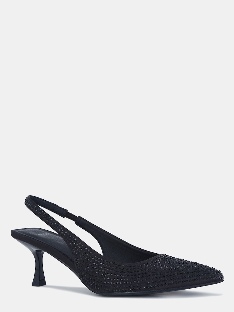 Novo Ionna Luxe Diamante Mid čevlji z visoko peto Point Toe Slingback Courts - Slika 4 iz 4