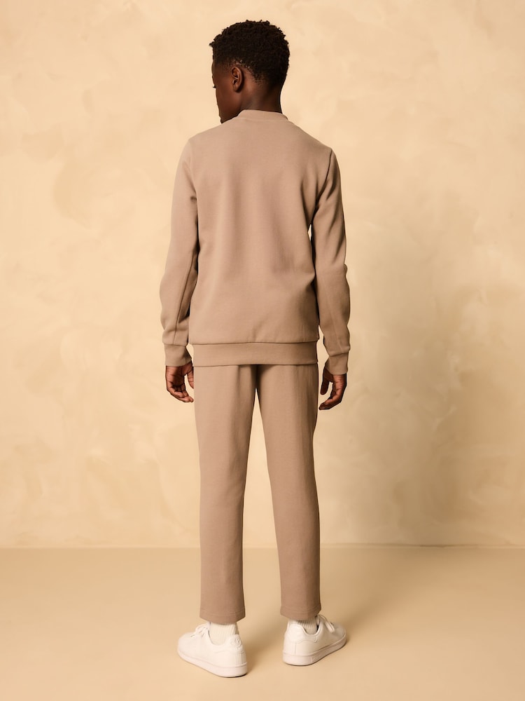 Mink Brown Smart Jersey Bomber Jacket and Joggers Set (3-16yrs) - Image 2 of 11