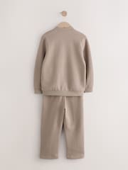 Mink Brown Smart Jersey Bomber Jacket and Joggers Set (3-16yrs) - Image 7 of 11