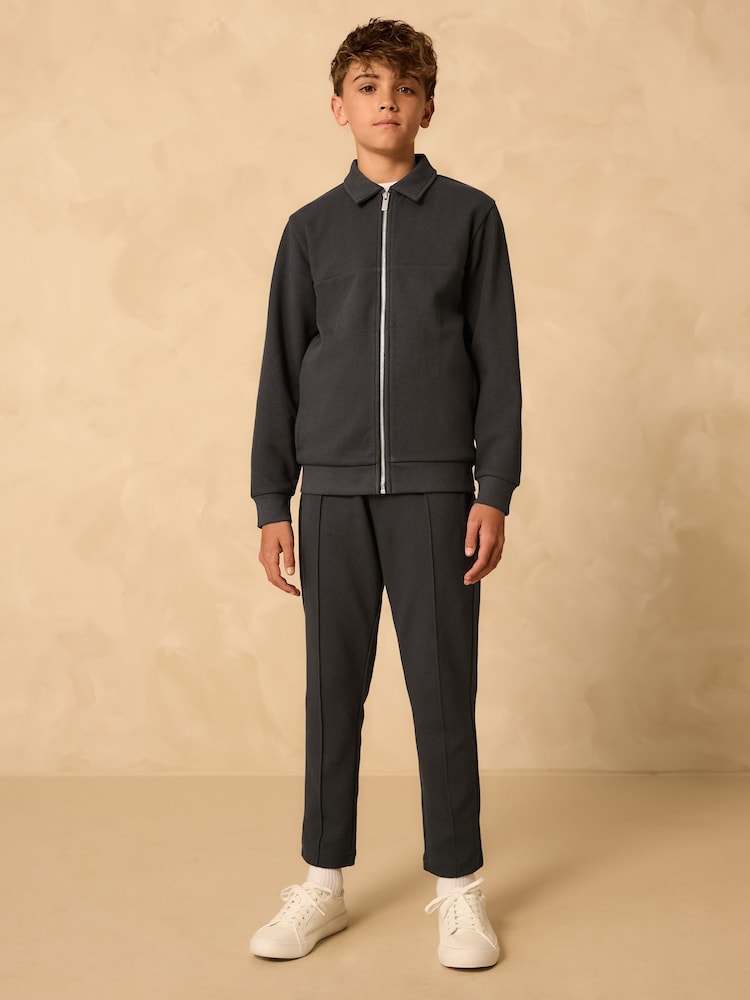 Charcoal Grey Smart Collar Bomber Set (3-16yrs) - Image 1 of 5