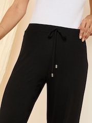 Friends Like These Black Petite Jersey Wide Leg Trousers - Image 3 of 5