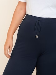 Friends Like These Navy Curve Jersey Wide Leg Trousers - Image 3 of 4