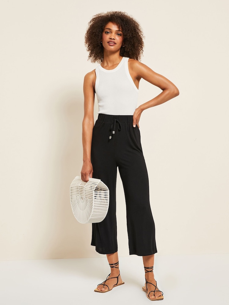 Friends Like These Black Petite Jersey Culotte Trousers - Image 3 of 4