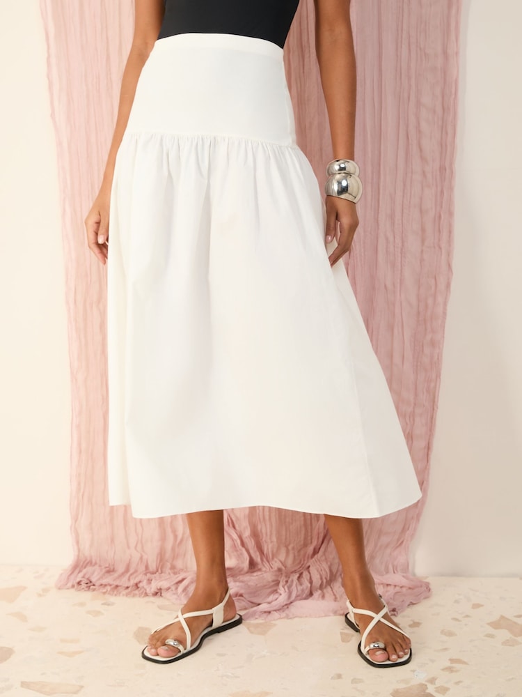 Friends Like These White Dropped Waist Maxi Skirt - Image 2 of 4