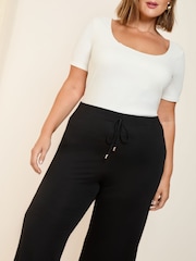 Friends Like These Black Curve Jersey Culotte Trousers - Image 3 of 4