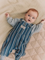 Mineral Stripe Baby Woven Dungaree and Bodysuit Set (0mths-2yrs) - Image 1 of 13