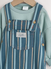 Mineral Stripe Baby Woven Dungaree and Bodysuit Set (0mths-2yrs) - Image 8 of 13