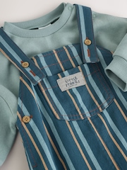 Mineral Stripe Baby Woven Dungaree and Bodysuit Set (0mths-2yrs) - Image 9 of 13