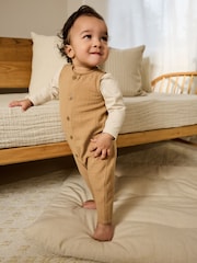 Brown Baby Dungarees and Bodysuit Set (0mths-2yrs) - Image 1 of 12
