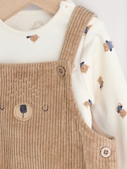 Tan Brown Bear Cord Dungarees and Bodysuit Baby Set (0mths-2yrs) - Image 4 of 13