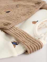 Tan Brown Bear Cord Dungarees and Bodysuit Baby Set (0mths-2yrs) - Image 6 of 13