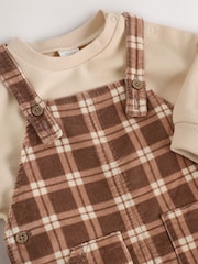 Rjava karirasta - Baby Cord Dungaree and Bodysuit Set (0mths-2yrs) - Slika 11 iz 14
