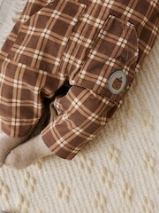Brown Check Baby Cord Dungaree and Bodysuit Set (0mths-2yrs) - Image 4 of 5