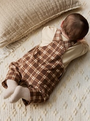 Brown Check Baby Cord Dungaree and Bodysuit Set (0mths-2yrs) - Image 5 of 5