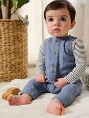 Blue Baby Dungarees and Bodysuit Set (0mths-2yrs) - Image 1 of 8