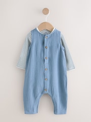 Blue Baby Dungarees and Bodysuit Set (0mths-2yrs) - Image 4 of 8