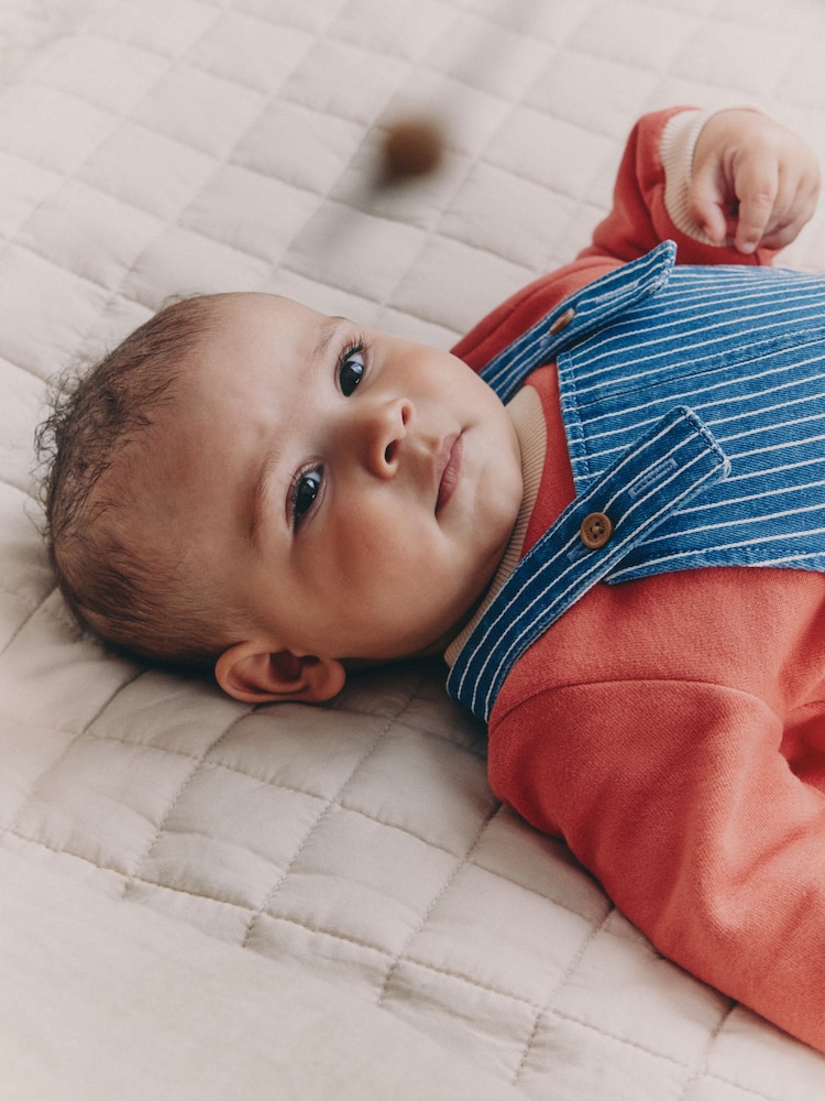 Bright Character Stripe Baby Denim Dungarees and Bodysuit Set (0mths-2yrs) - Image 4 of 4