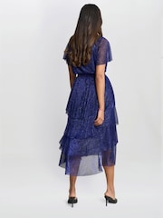 Gina Bacconi Cheri Metallic Knit Tiered Dress - Image 2 of 6