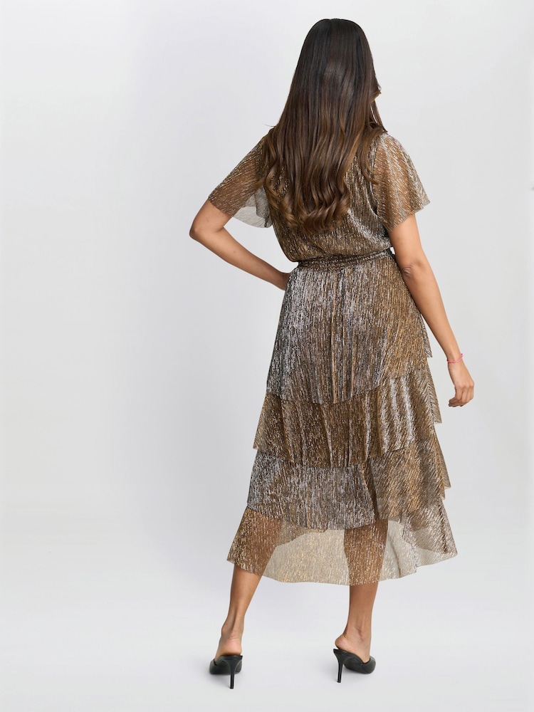Schwarz - Gina Bacconi Cheri Metallic Knit Tiered Dress - Bild 2 von 7 Schwarz - Gina Bacconi Cheri Metallic Knit Tiered Dress - Bild 2 von 7