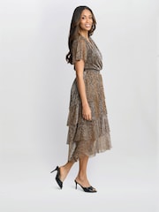 Gina Bacconi Cheri Metallic Knit Tiered Dress - Image 6 of 7