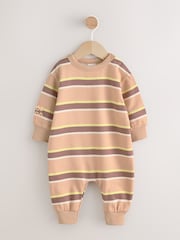 Rust Brown Stripe Baby Sweat Romper (0mths-3yrs) - Image 5 of 10