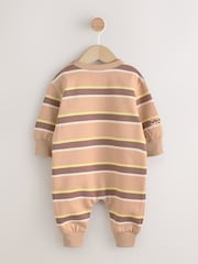Rust Brown Stripe Baby Sweat Romper (0mths-3yrs) - Image 6 of 10