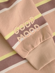 Rust Brown Stripe Baby Sweat Romper (0mths-3yrs) - Image 8 of 10