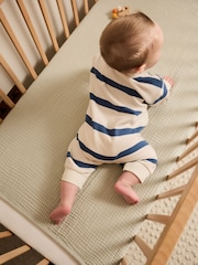 Blue Stripe Baby Sweat Romper (0mths-3yrs) - Image 3 of 8
