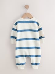 Blue Stripe Baby Sweat Romper (0mths-3yrs) - Image 6 of 8