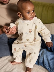 Ecru Bear Baby Sweat Romper (0mths-3yrs) - Image 1 of 8