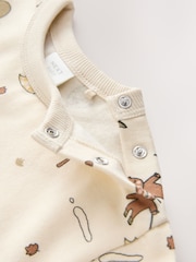 Ecru Bear Baby Sweat Romper (0mths-3yrs) - Image 7 of 8