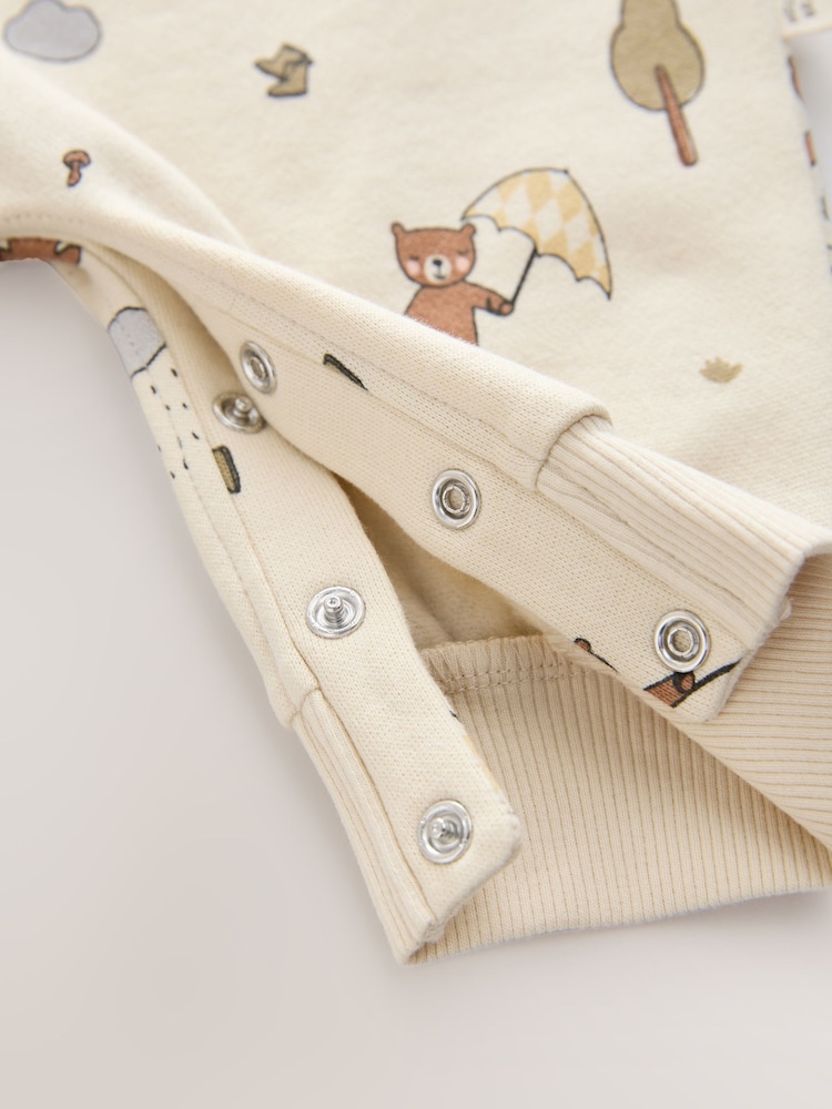 Ecru Bear Baby Sweat Romper (0mths-3yrs) - Image 8 of 8