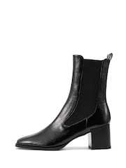 Novo Black DNA Square Toe Block Heel Chelsea Ankle Boots - Image 1 of 4