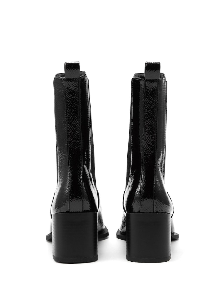 Novo Black DNA Square Toe Block Heel Chelsea Ankle Boots - Image 4 of 4