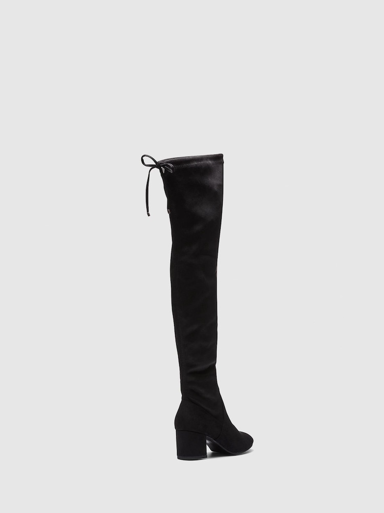 Novo Black Ornella Over The Knee Mid Block Heel Boots - Image 2 of 2