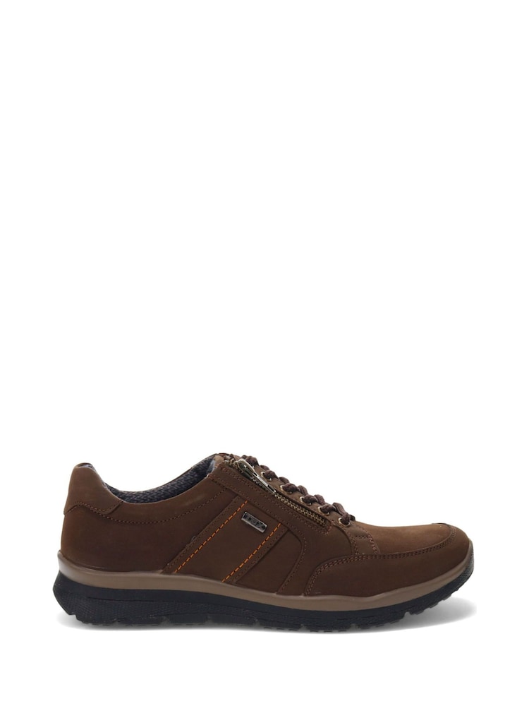 Pavers Brown Casual Leather Lace Up Trainers - Image 1 of 5