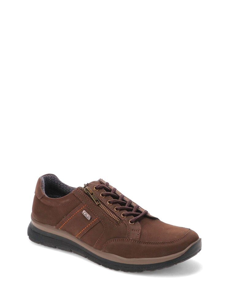 Pavers Brown Casual Leather Lace Up Trainers - Image 2 of 5