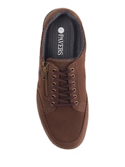Pavers Brown Casual Leather Lace Up Trainers - Image 4 of 5