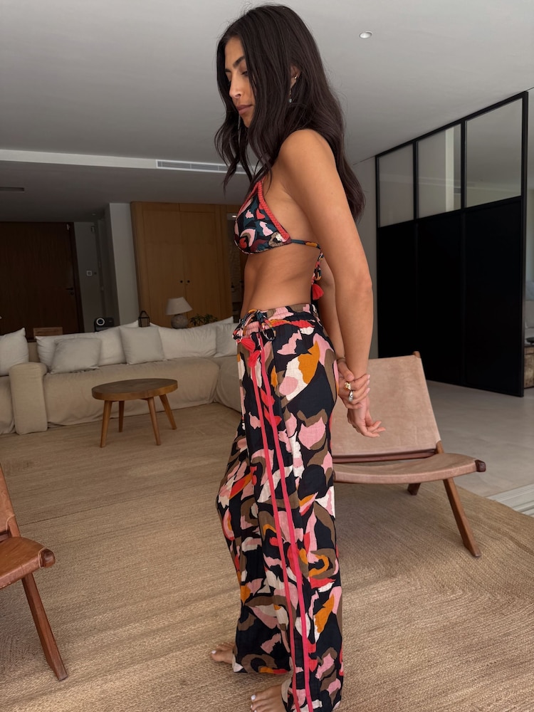Never Fully Dressed Multi Camo Wide Leg Beach Trousers - Image 3 of 3 Never Fully Dressed Multi Camo Wide Leg Beach Trousers - Image 3 of 3