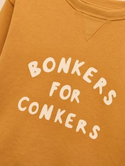 Joules Kids' Sundaze Yellow Crew Neck Sweatshirt - Image 6 of 8