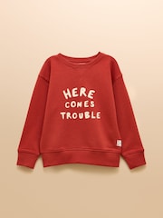 Rostbraun/Rot - Joules Kids' Sundaze Crew Neck Sweatshirt - Bild 1 von 5